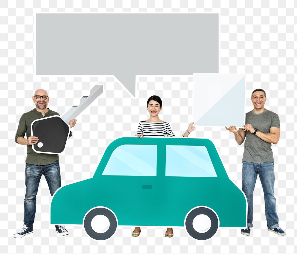 Selling car png element, transparent background