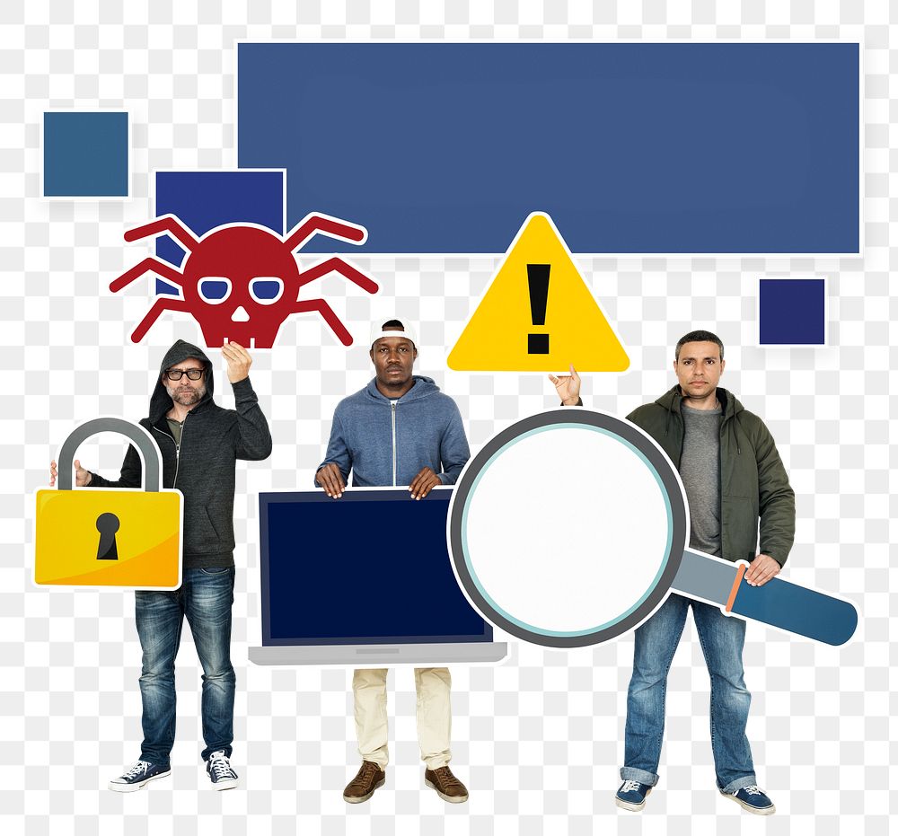 Malware alert png element, transparent background