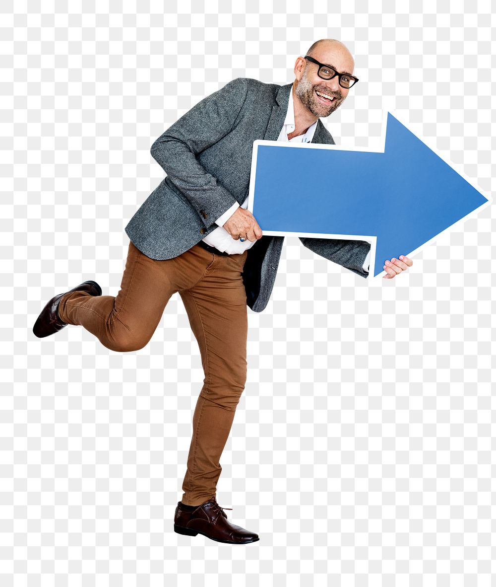 Business arrow png element, transparent background