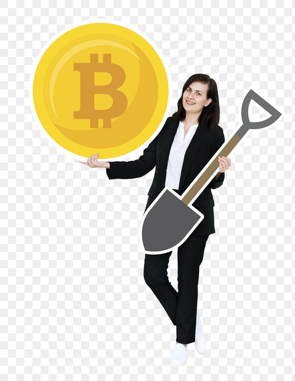 Bitcoin png element, transparent background