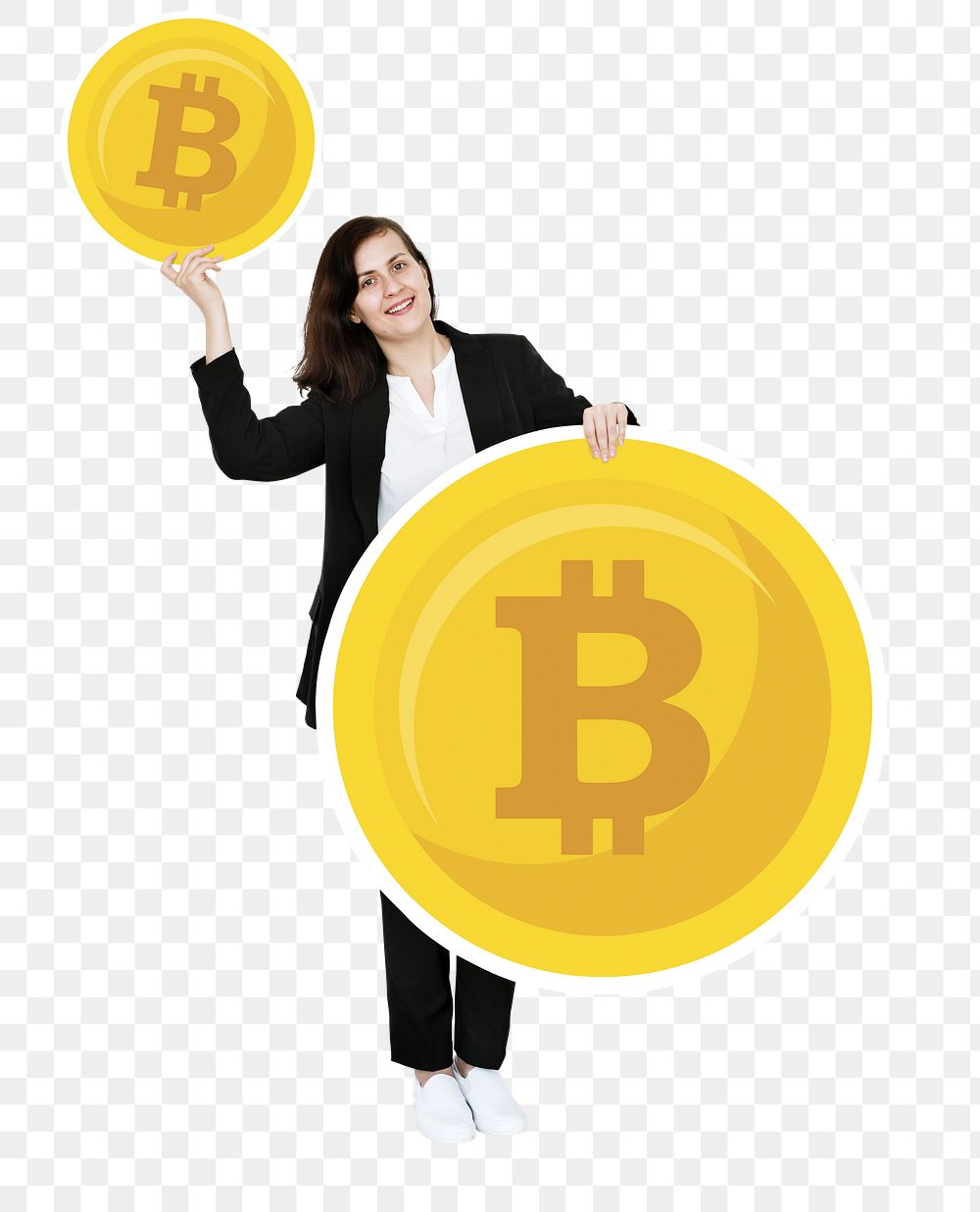 Bitcoin png element, transparent background