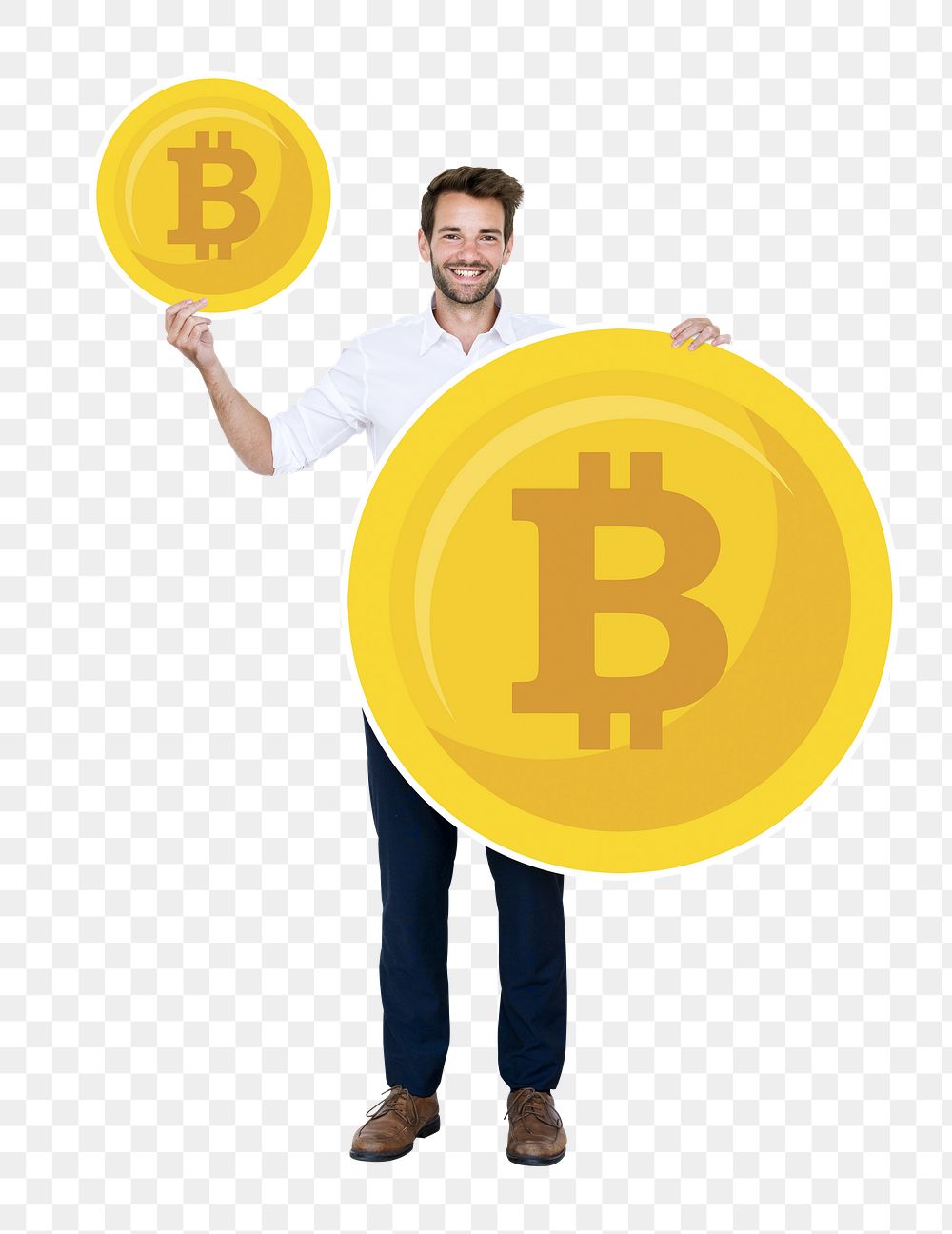 Bitcoin png element, transparent background