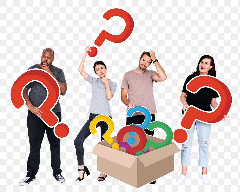 Question mark png element, transparent background