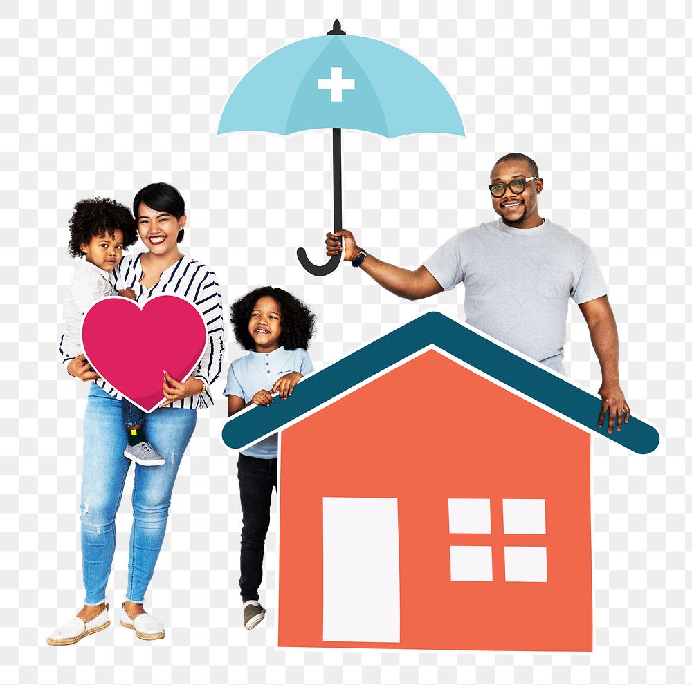 Family insurance png element, transparent background