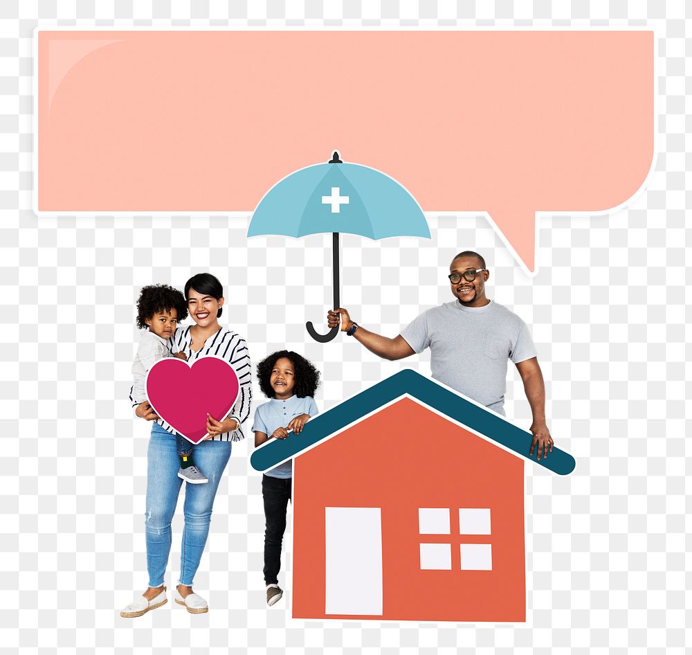 Family insurance png element, transparent background