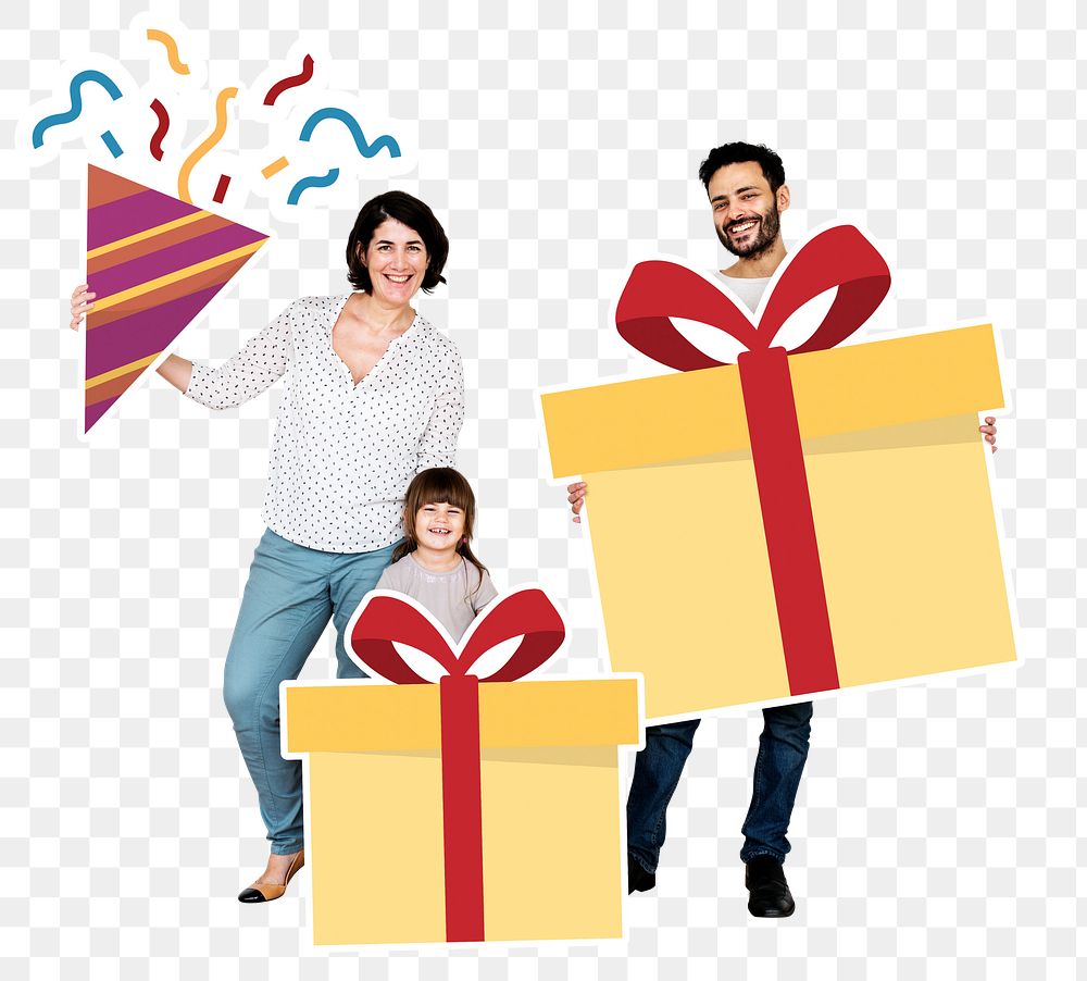 Birthday gift png element, transparent background