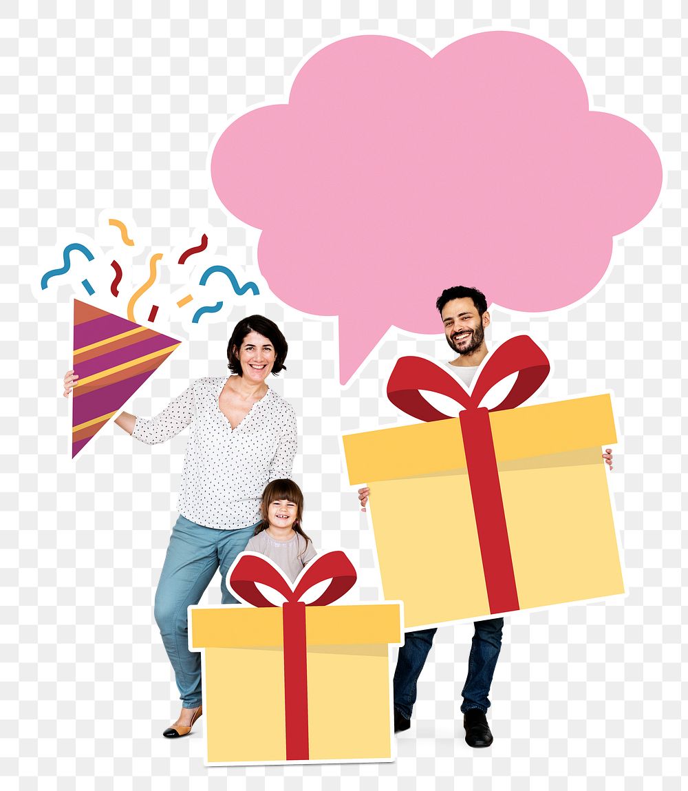 Birthday gift png element, transparent background