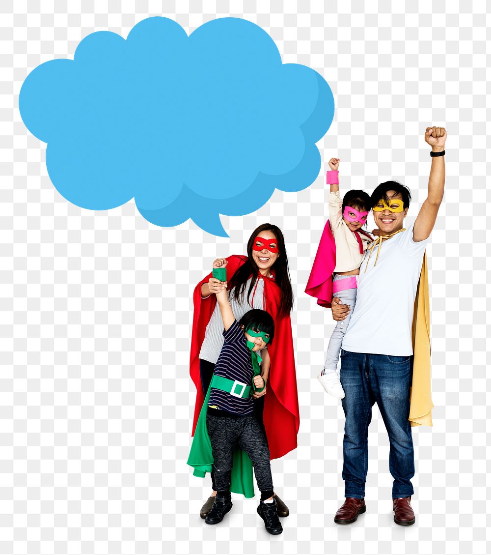 Superhero family png element, transparent background