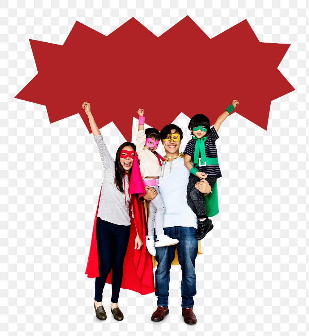 Superhero family png element, transparent background