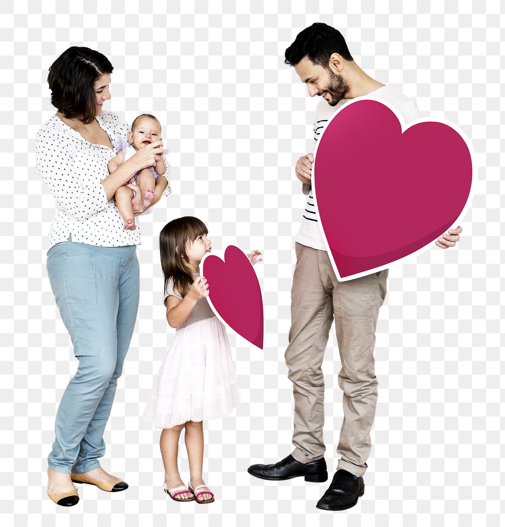 Happy family png element, transparent background