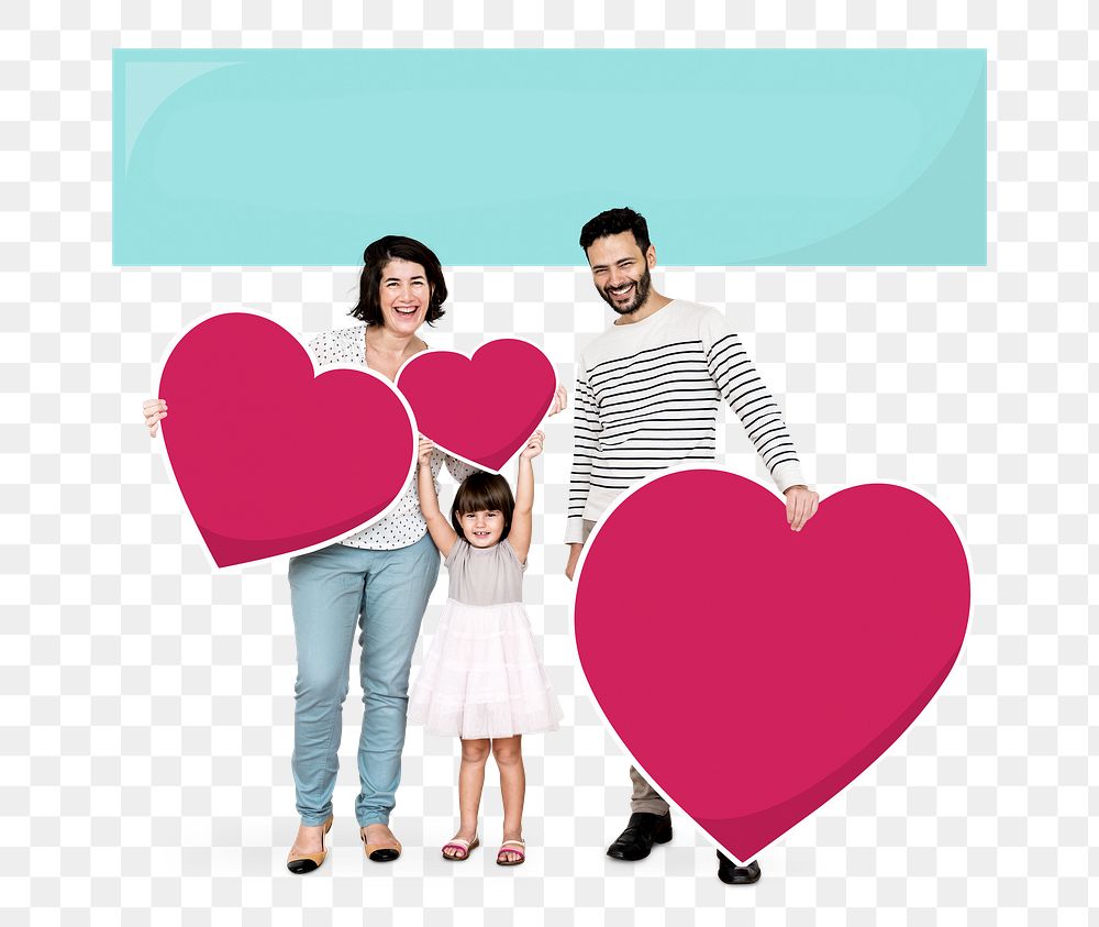 Happy family png element, transparent background