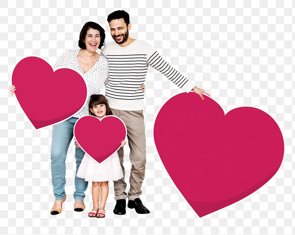 Happy family png element, transparent background