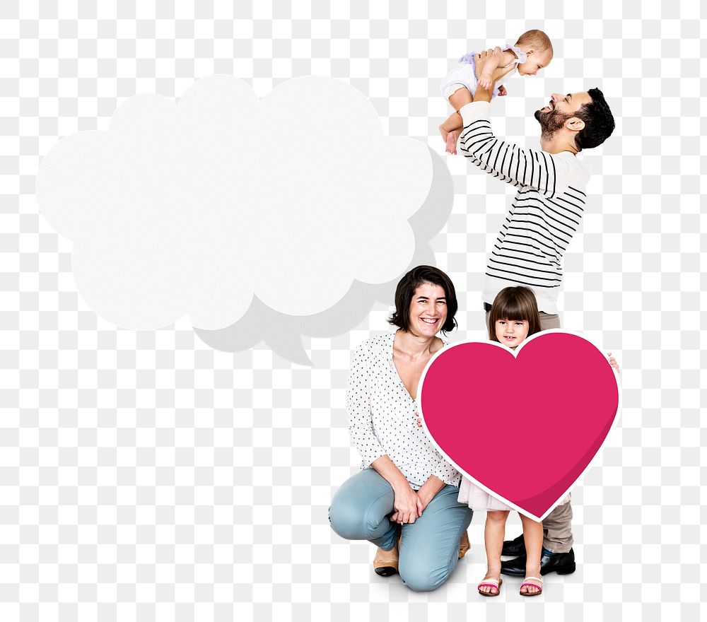Happy family png element, transparent background