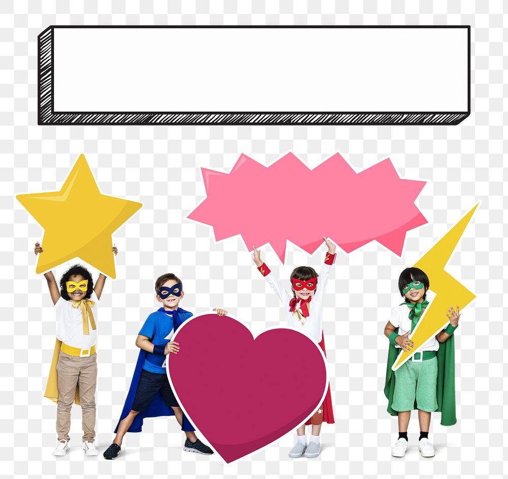 Superheroes & creative icons png, transparent background