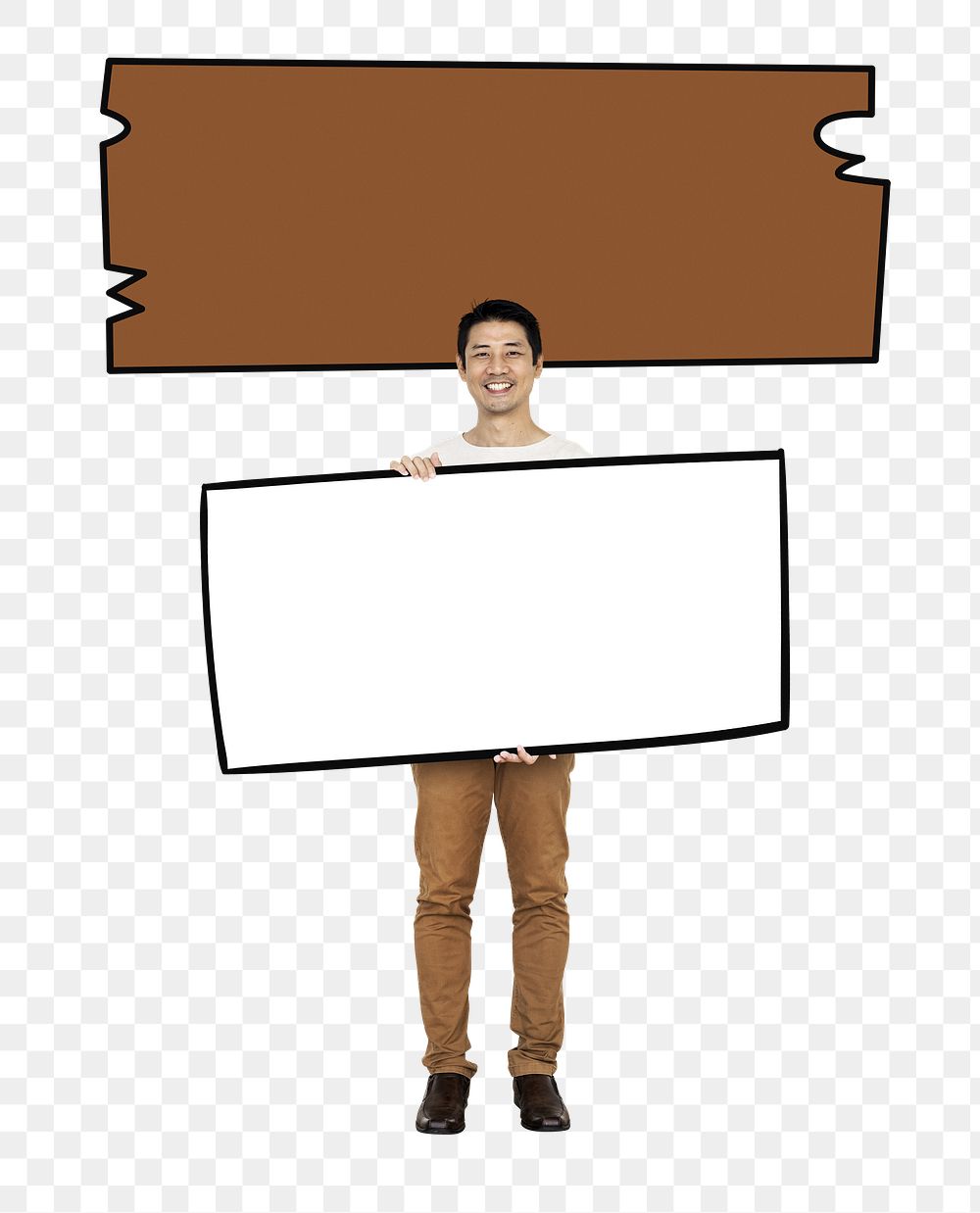 Blank sign png element, transparent background