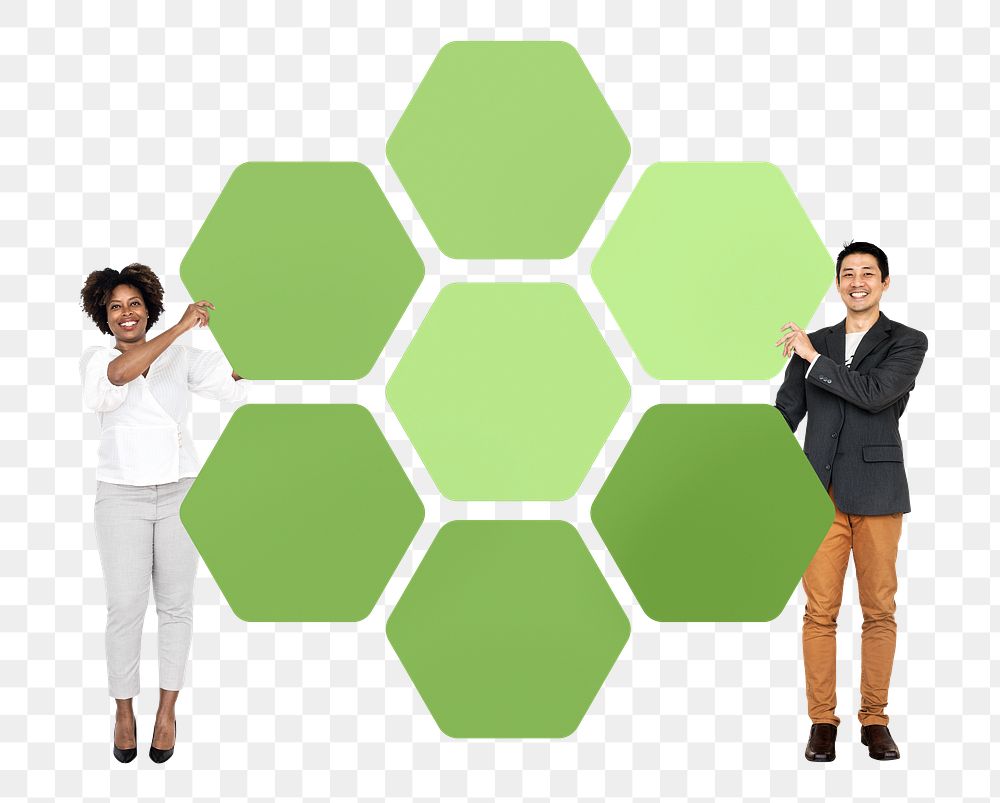 Hexagon chart png element, transparent background