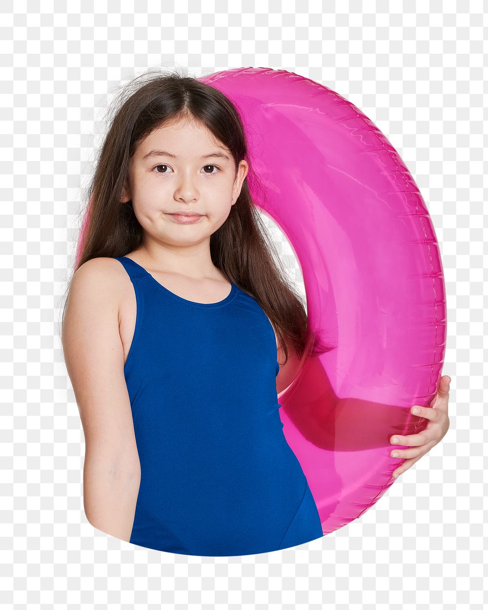 Girl wearing swimwear png,  transparent background