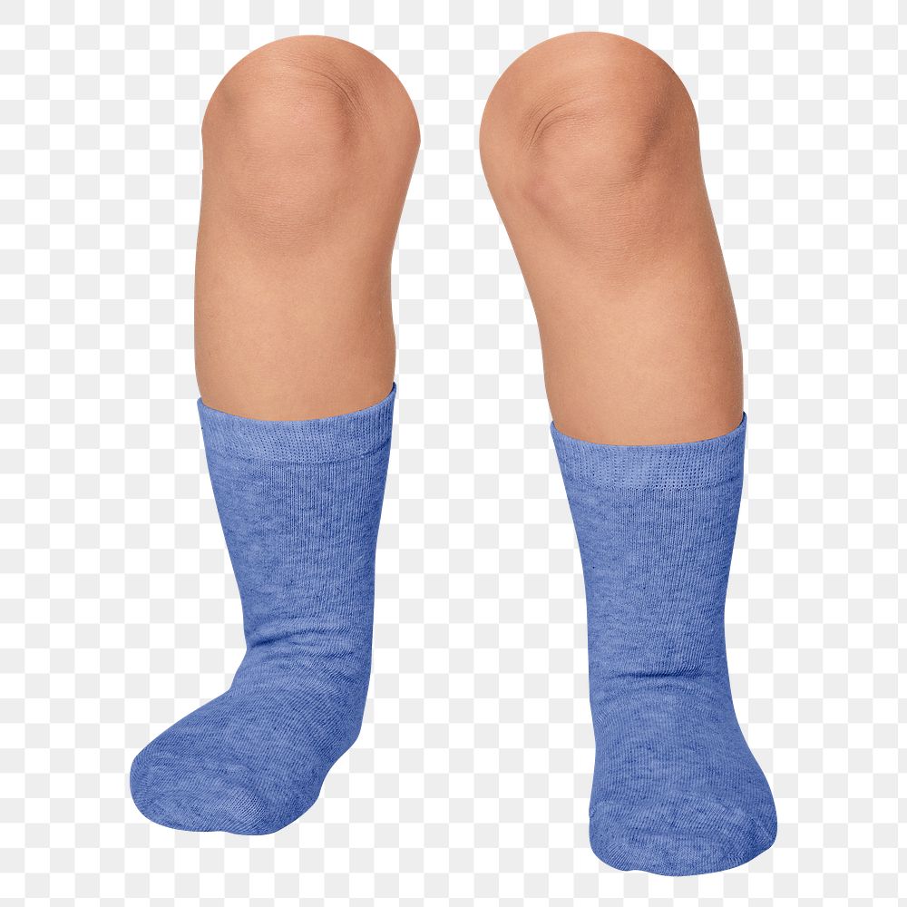 Kid's blue socks png transparent background