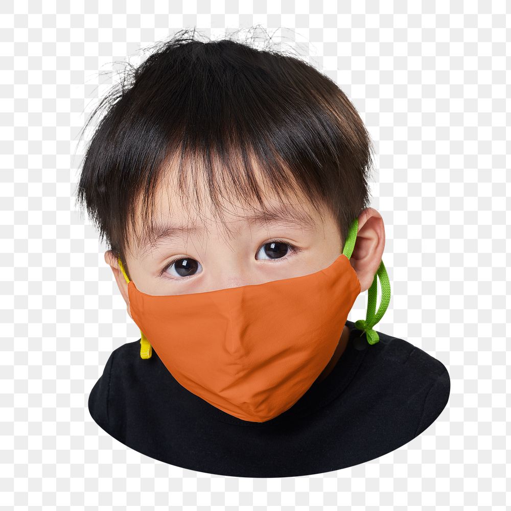 Png boy wearing face mask,  transparent background