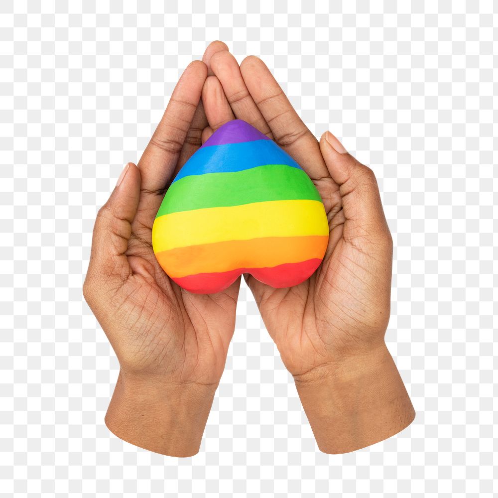 Png LGBTQ+ community heart, transparent background
