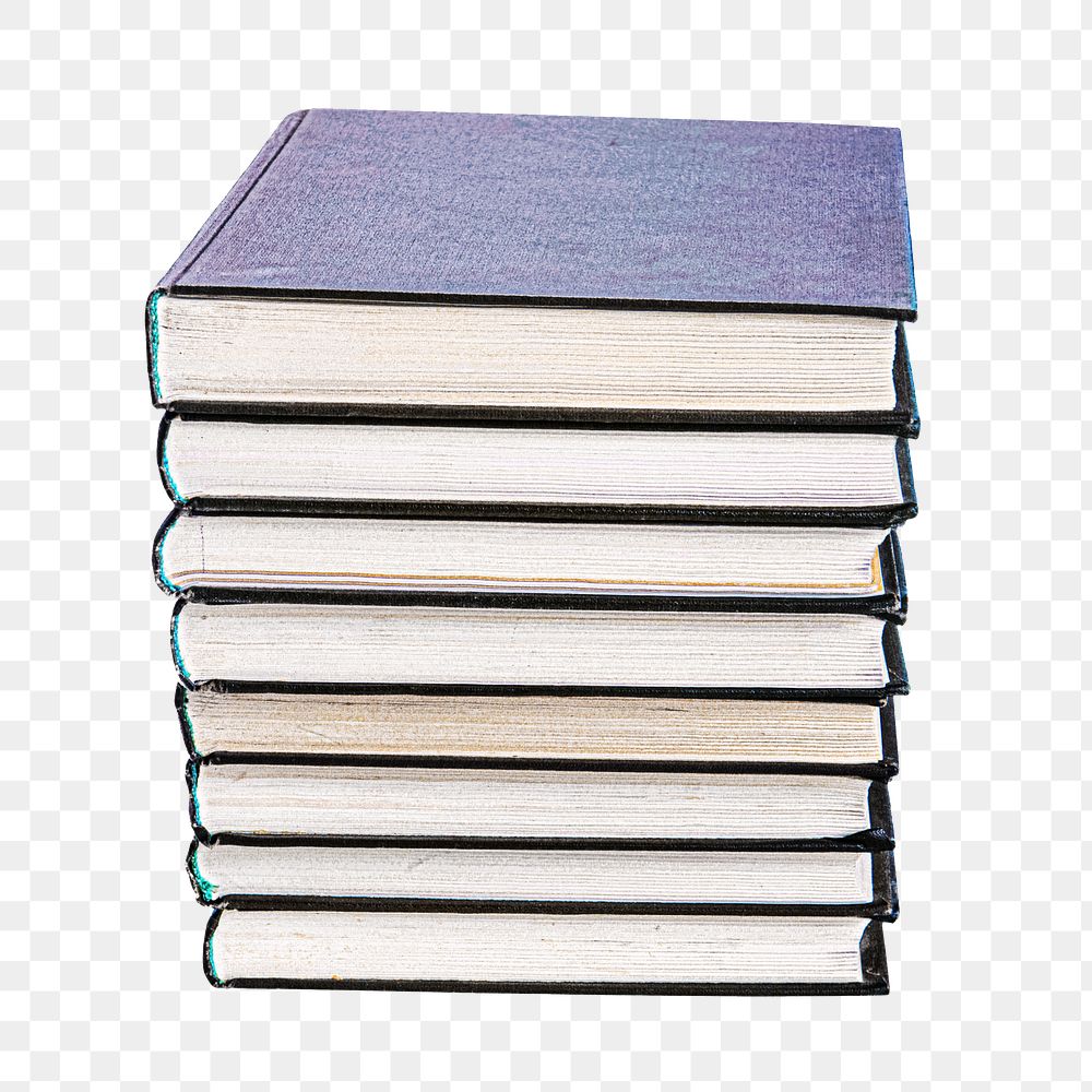 PNG stacked books, collage element, transparent background