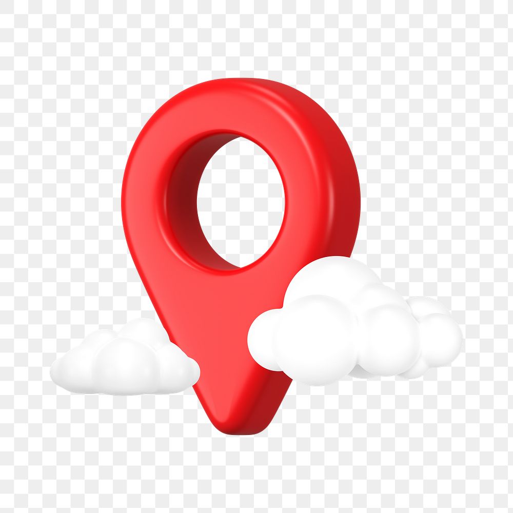 Location pin png icon, 3D rendering illustration on transparent background
