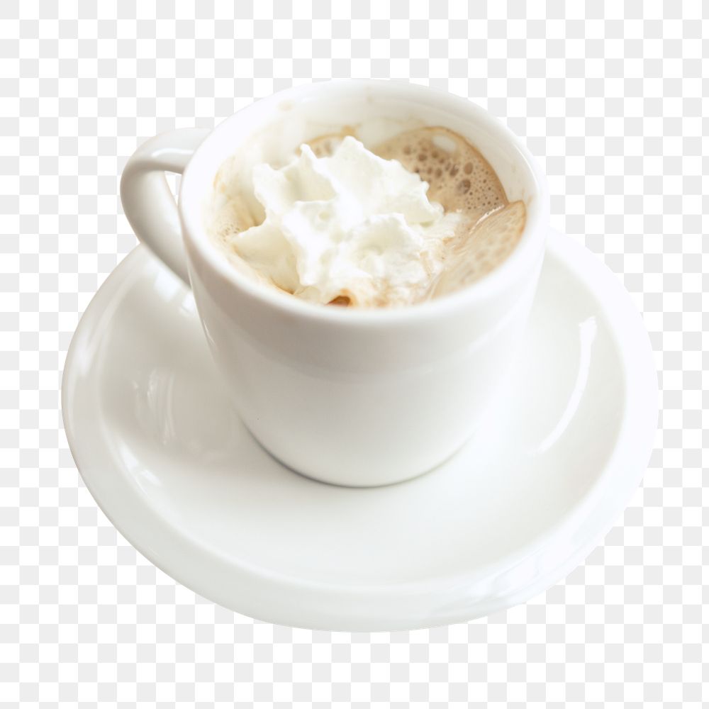 PNG Espresso with whipped cream, collage element, transparent background