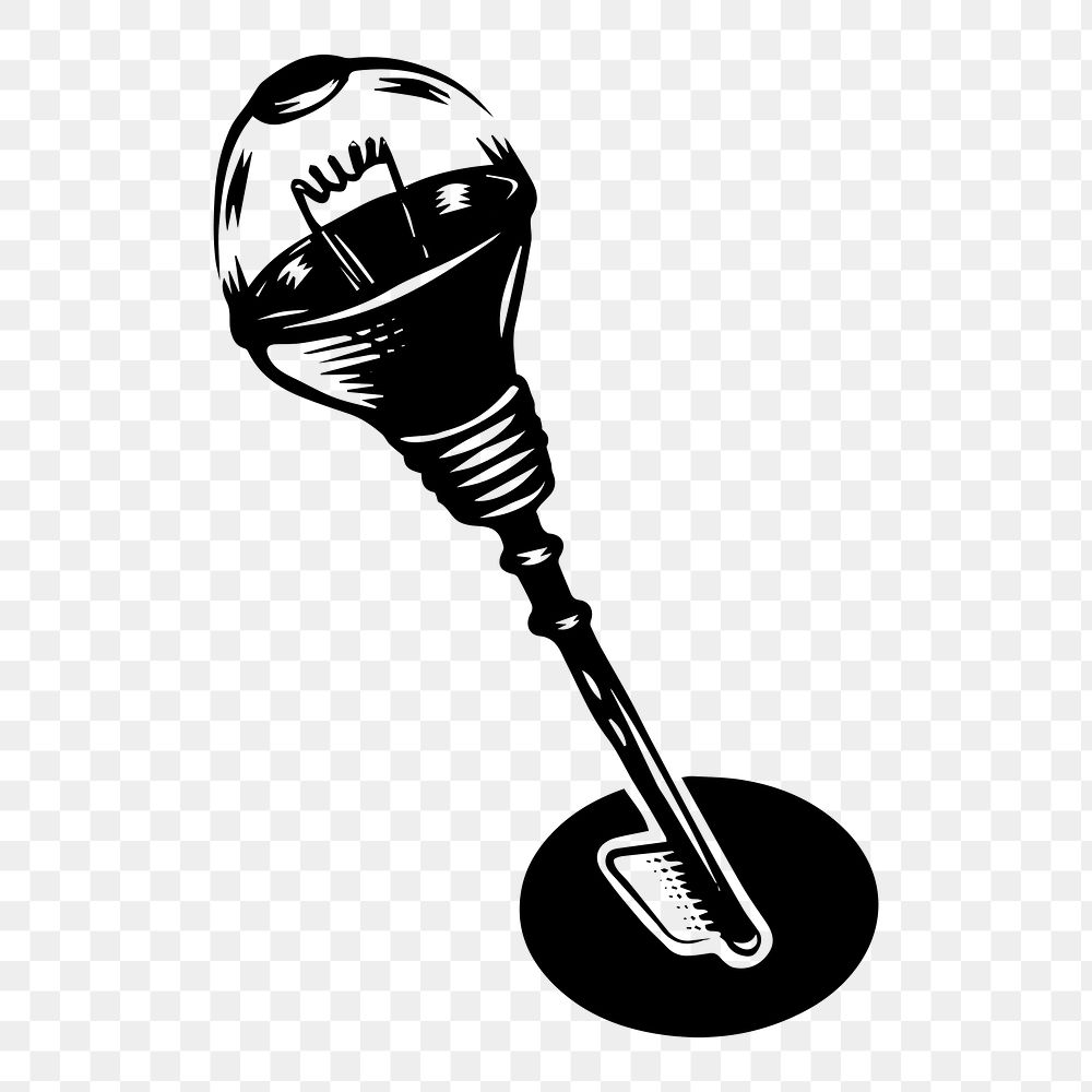 Png Light bulb black illustration element, transparent background