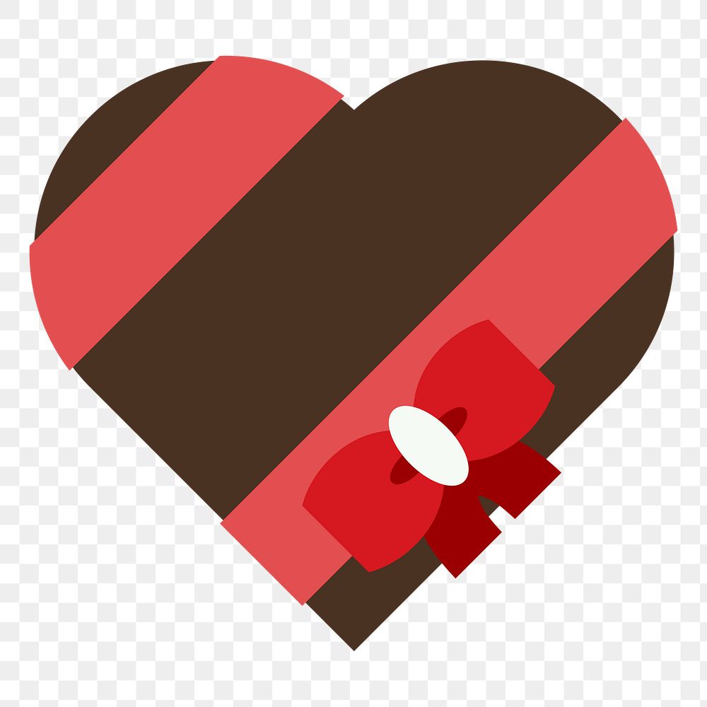Png valentine chocolate box sticker, transparent background