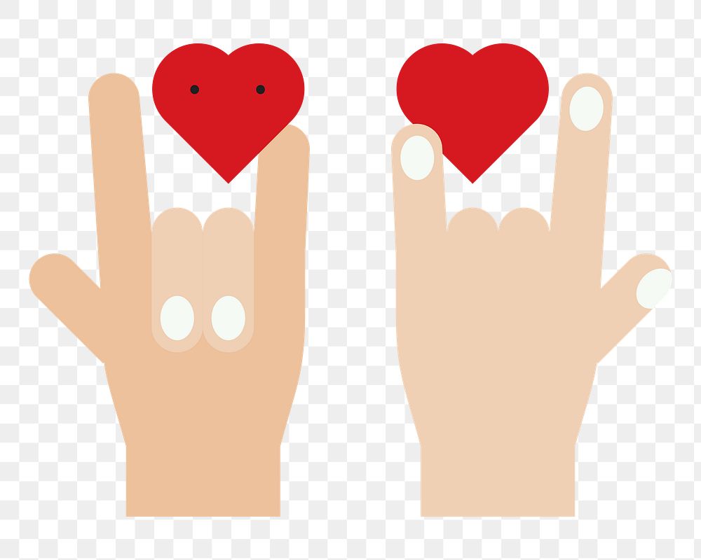 Png love you hand gesture sticker, transparent background
