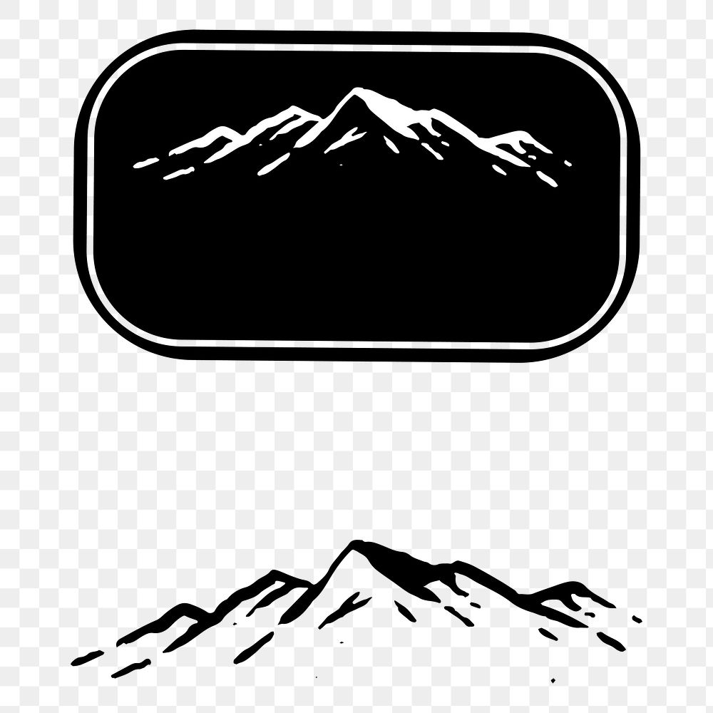 Png Mountain view logo element, transparent background