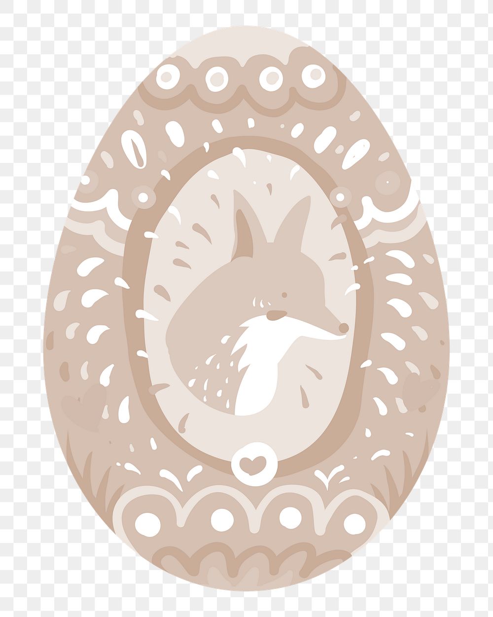 Png brown fox easter egg illustration, transparent background