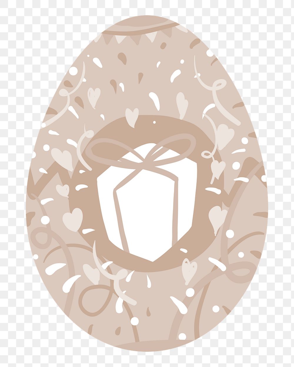 Png brown gift easter egg illustration, transparent background