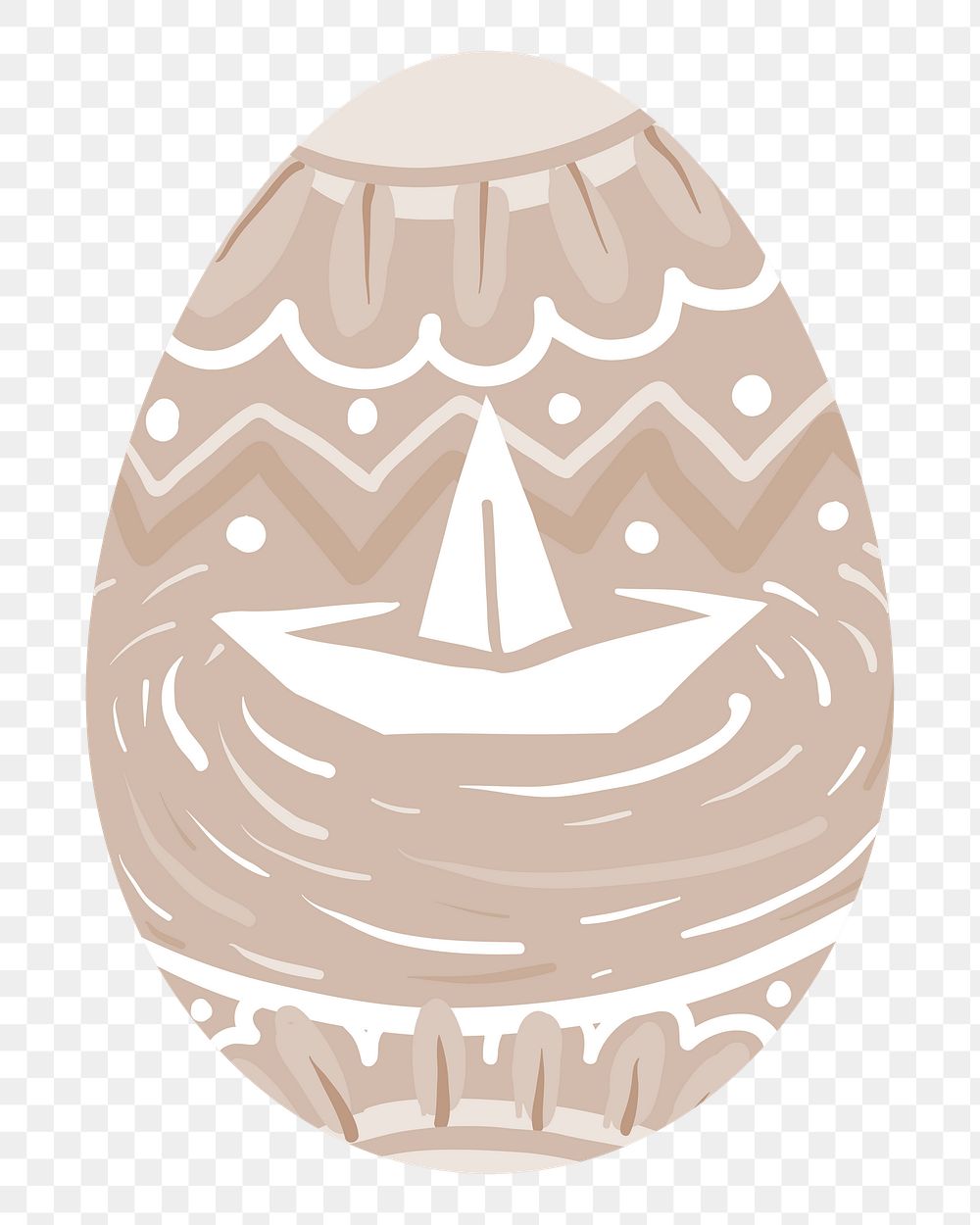 Png brown boat easter egg illustration, transparent background