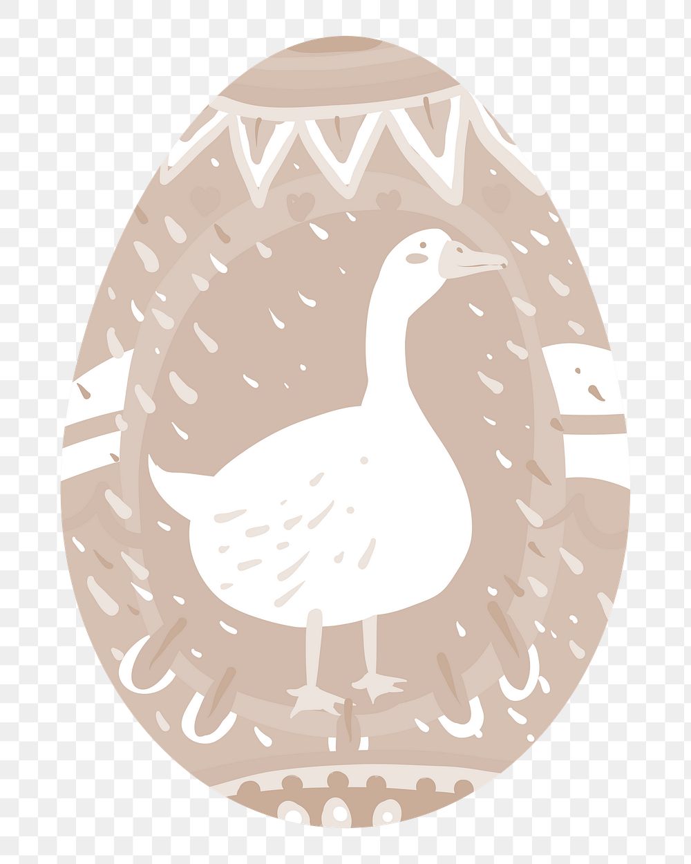 Png brown duck easter egg illustration, transparent background