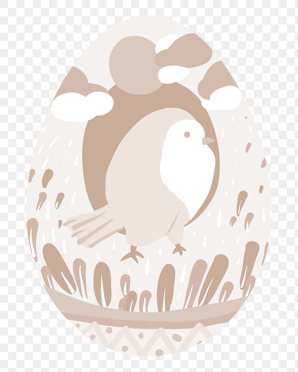Png brown bird easter egg illustration, transparent background