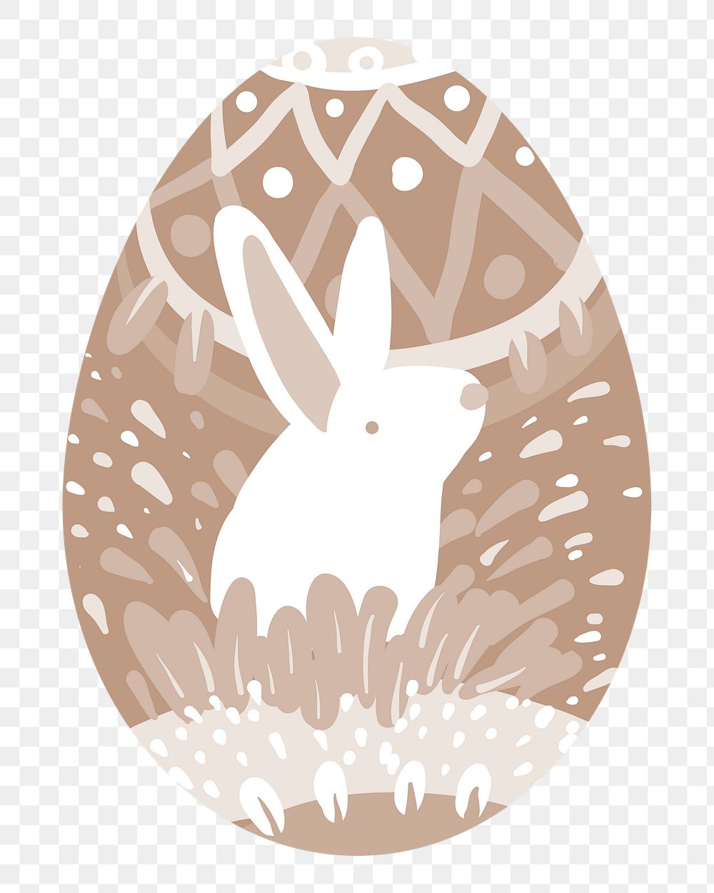 Png brown rabbit easter egg illustration, transparent background