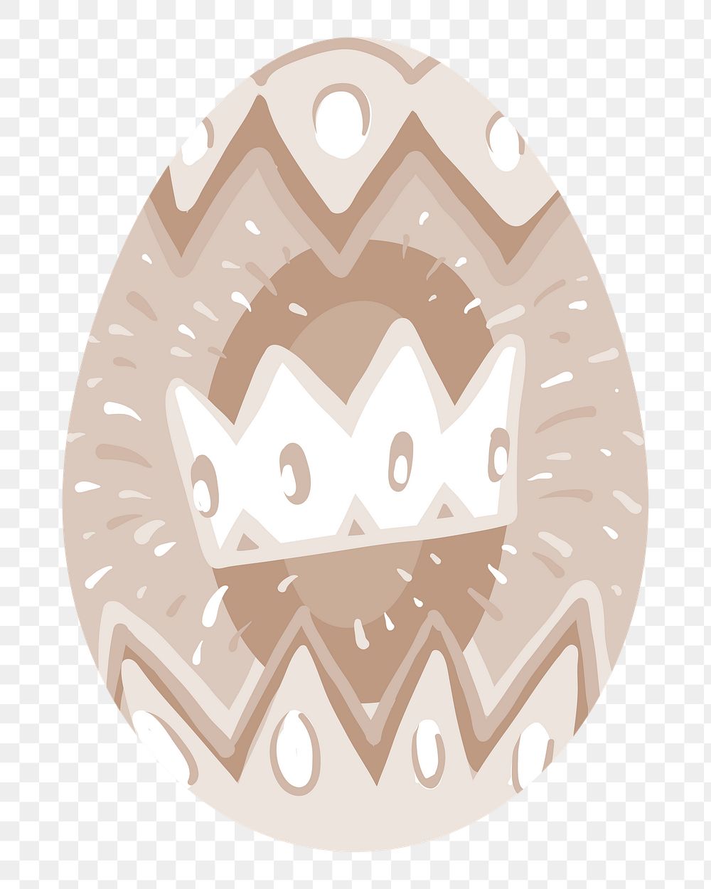 Png brown crown easter egg illustration, transparent background