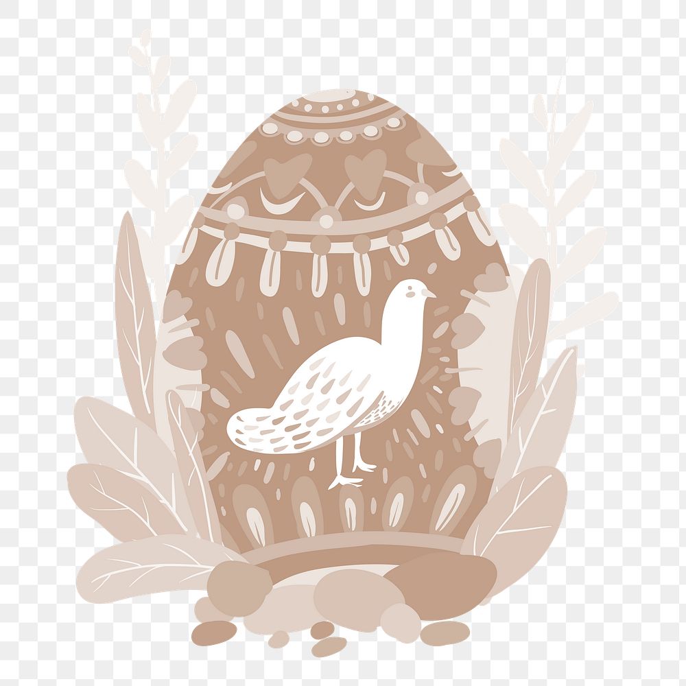 Png brown bird easter illustration, transparent background