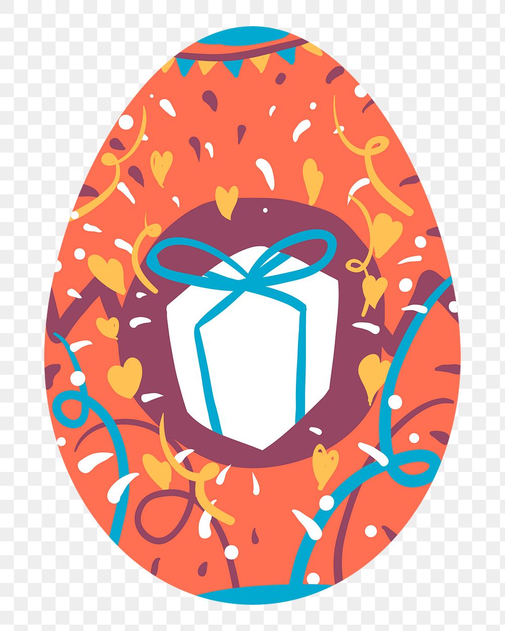 Png gift easter egg sticker, transparent background