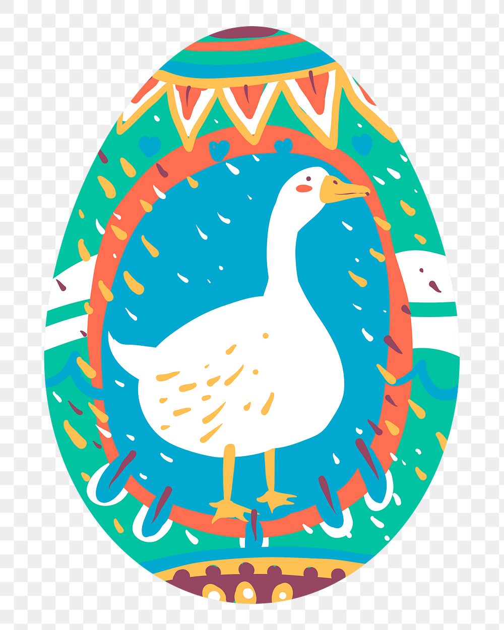 Png duck easter egg sticker, transparent background