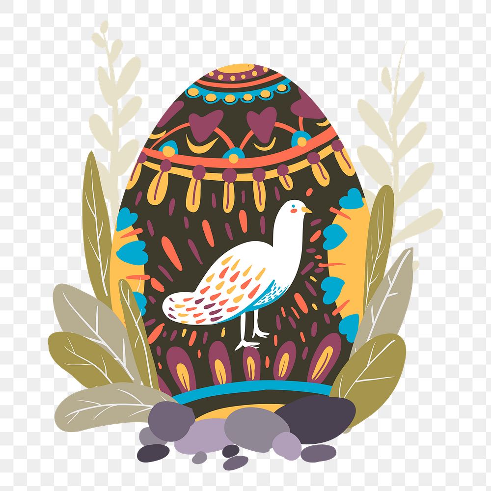 Png bird easter design sticker, transparent background