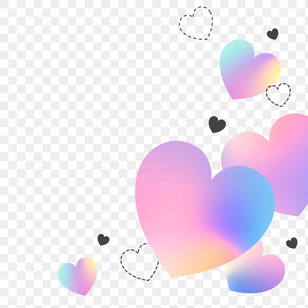 Heart png border, transparent background