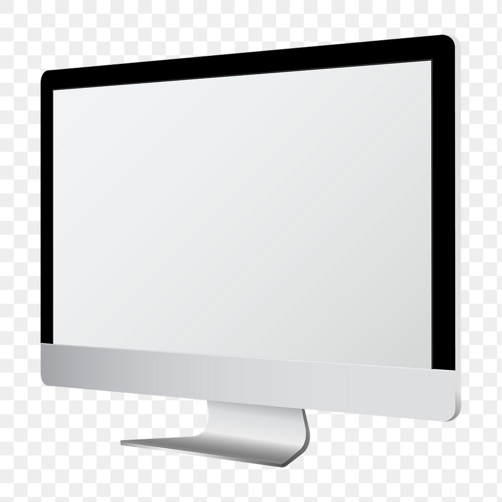 Png digital computer mockup, transparent background