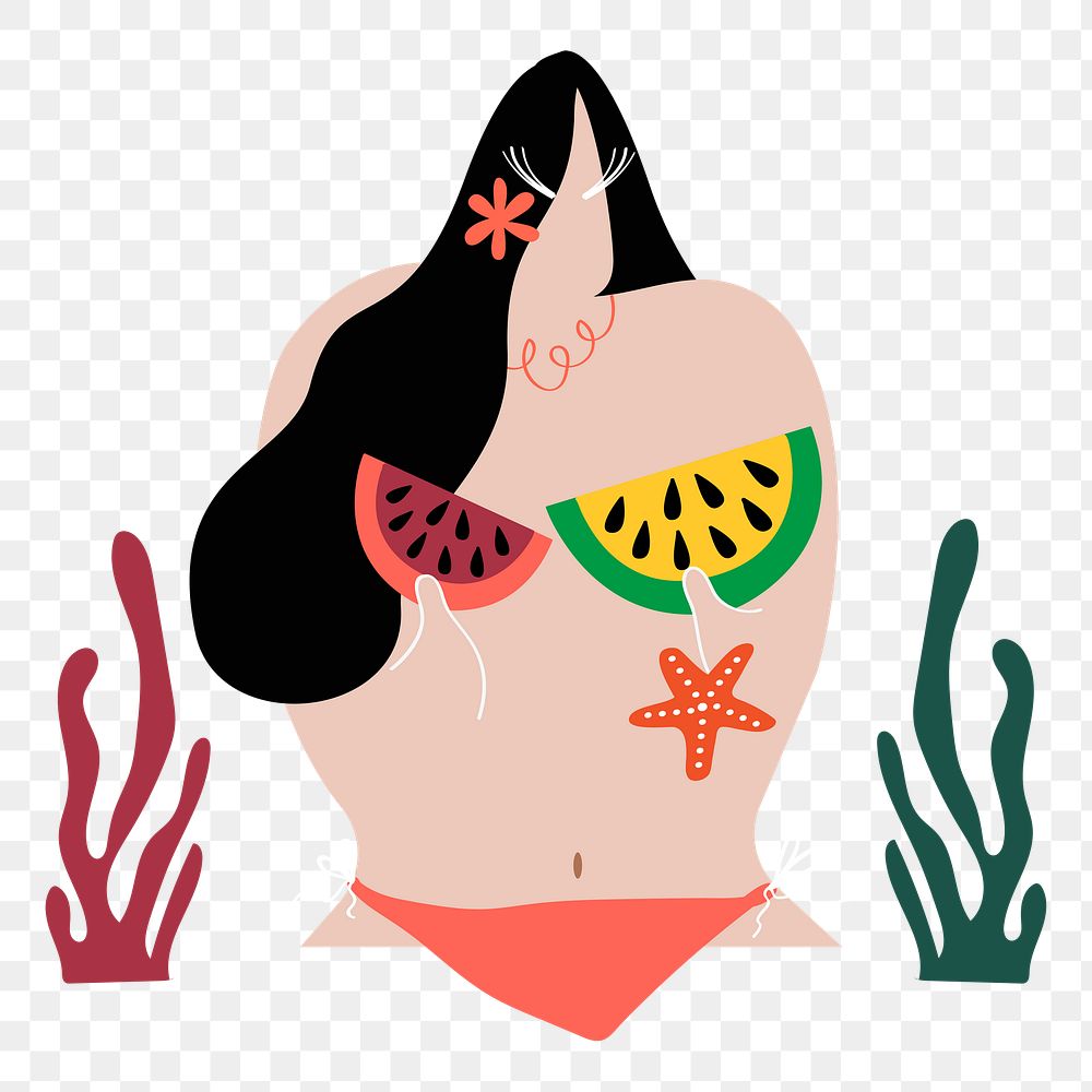 Png summer holiday doodle element, transparent background