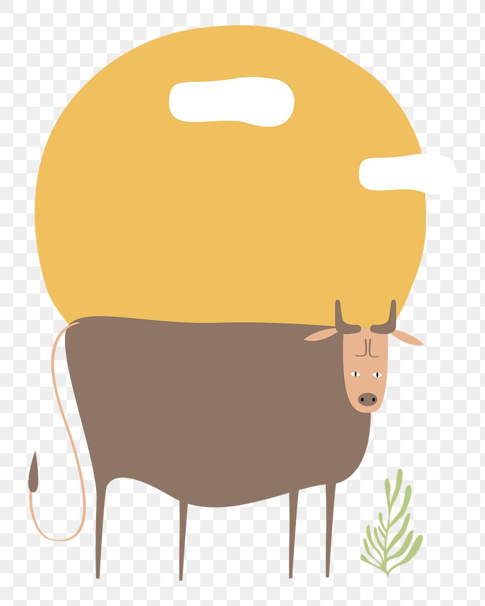 Png Year of the cow element, transparent background