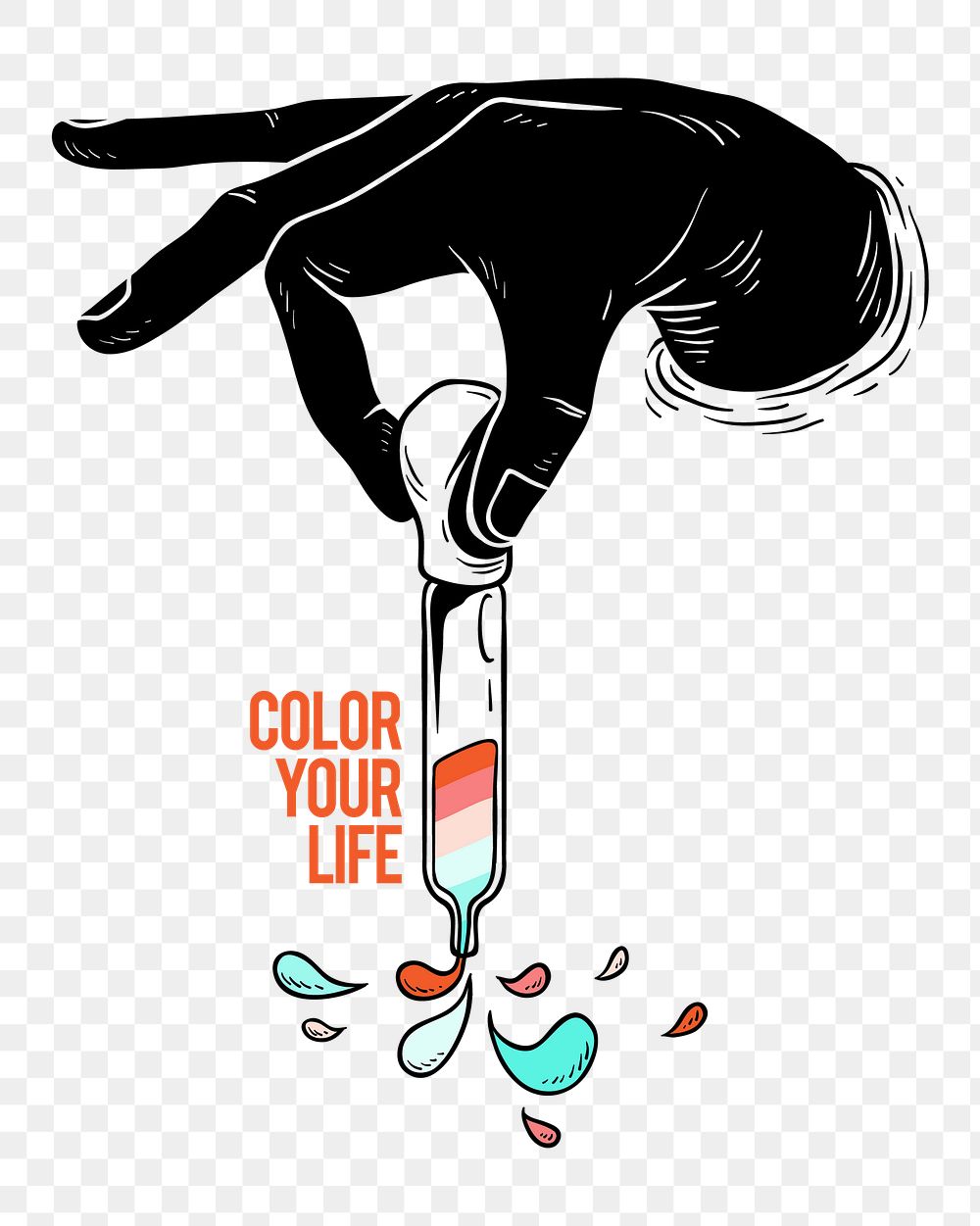 Png color your life element, transparent background