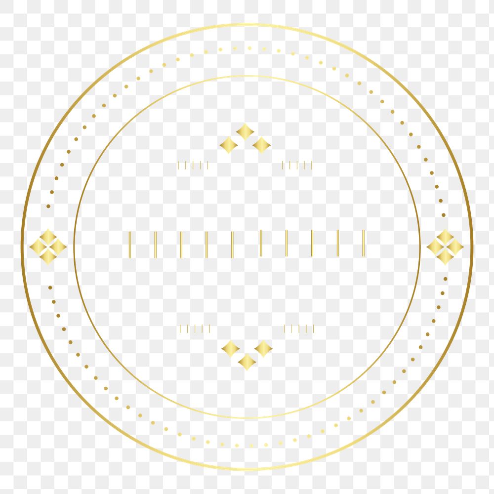 Gold badge png element, transparent background