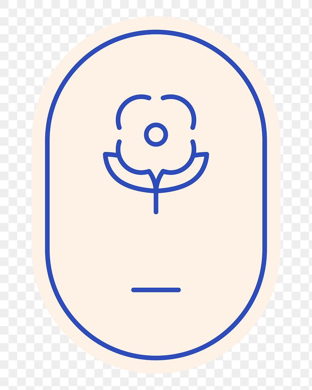Flower badge png element, transparent background