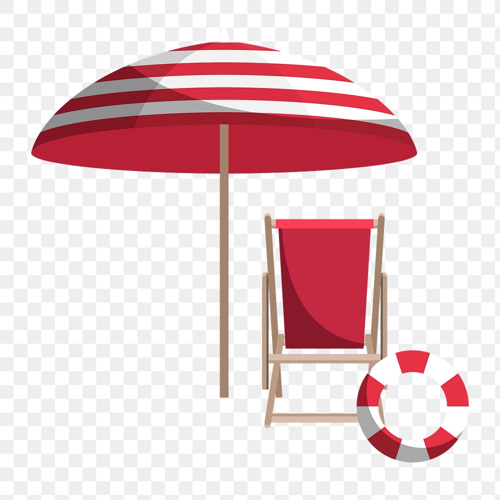 Png beach chair element, transparent background